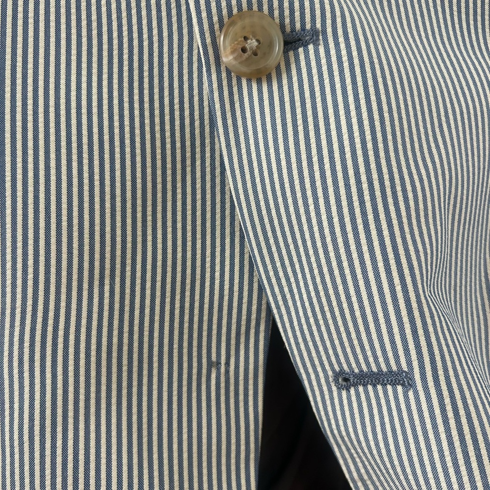 Lauren Ralph Lauren Grey Pin Striped Blazer Suit Jacket Mens 39R - Picture 2 of 9
